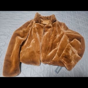 Blank NYC Tan Faux Fur Jacket